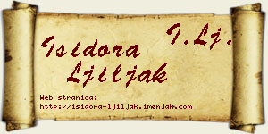 Isidora Ljiljak vizit kartica